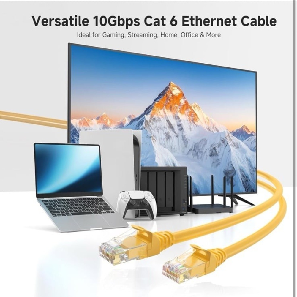 Cable Matters 10Gbps Snagless Short Cat 6 Ethernet Cable - 3ft, Cat 6 Cable, Cat